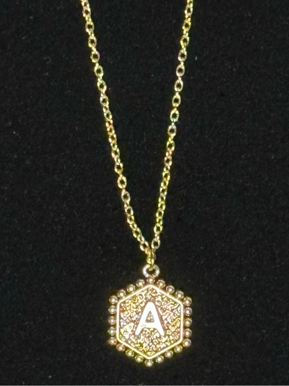 Gold Plated initial “A” Pendant With Necklace/Chain Retro Classic